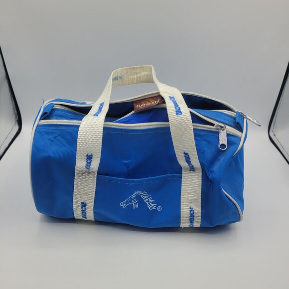 Vintage 80's Jordache Small Blue White Duff Bag - Picture 1 of 13